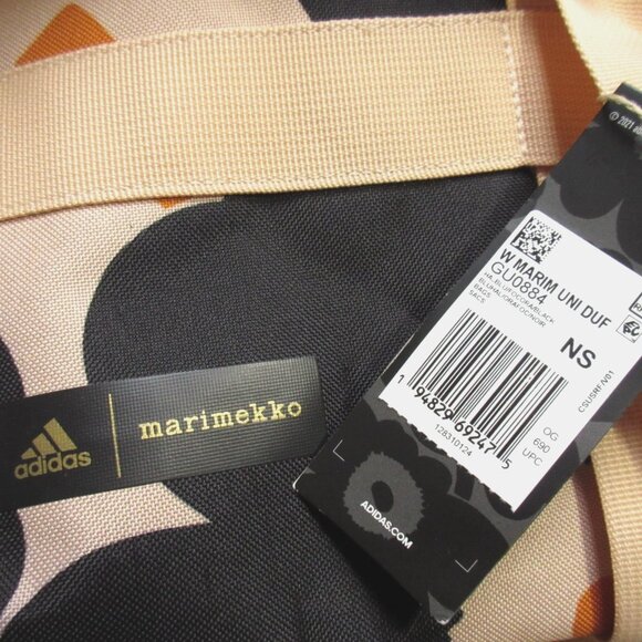 NWT Adidas x Merimekko Small Duffle in Unikko Black Halo Brushed Focus Orange - Picture 4 of 4